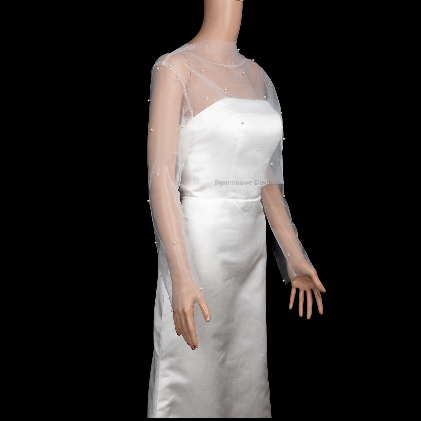 Handmade pearl bridal gown topper