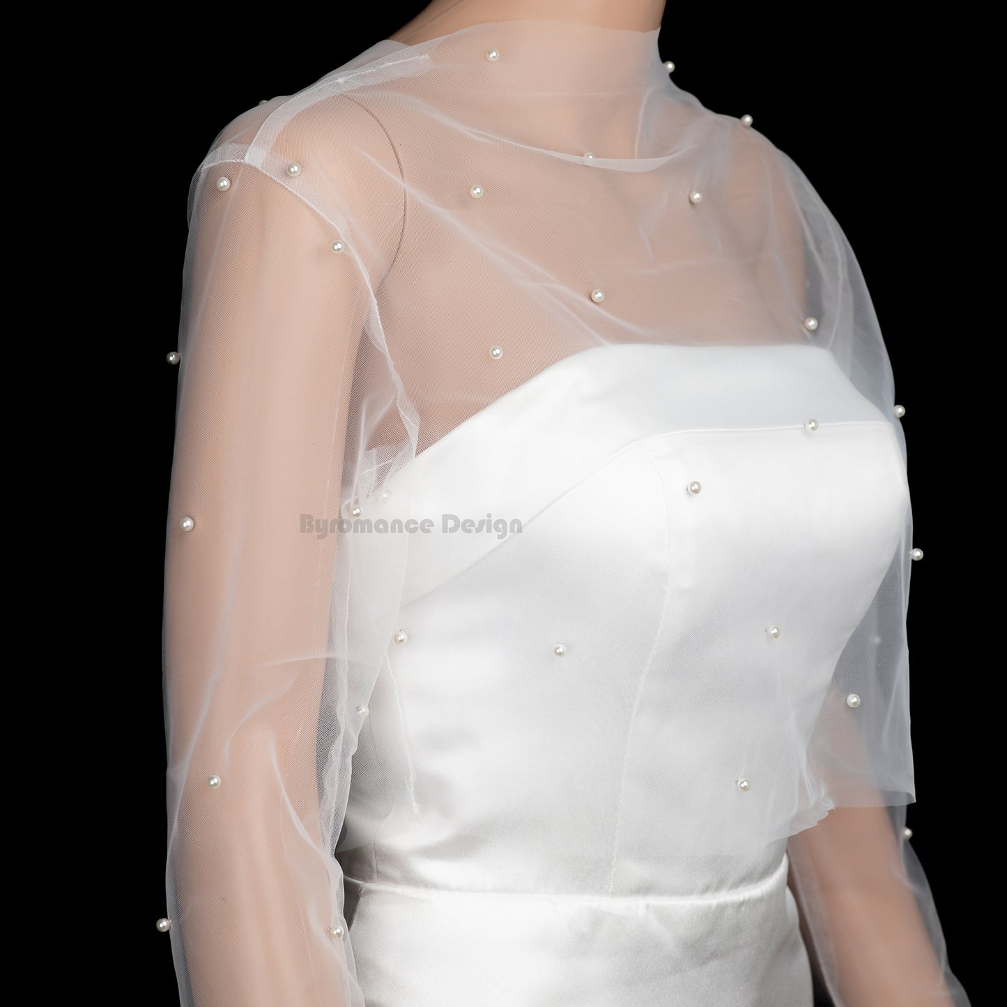 Handmade pearl bridal gown topper