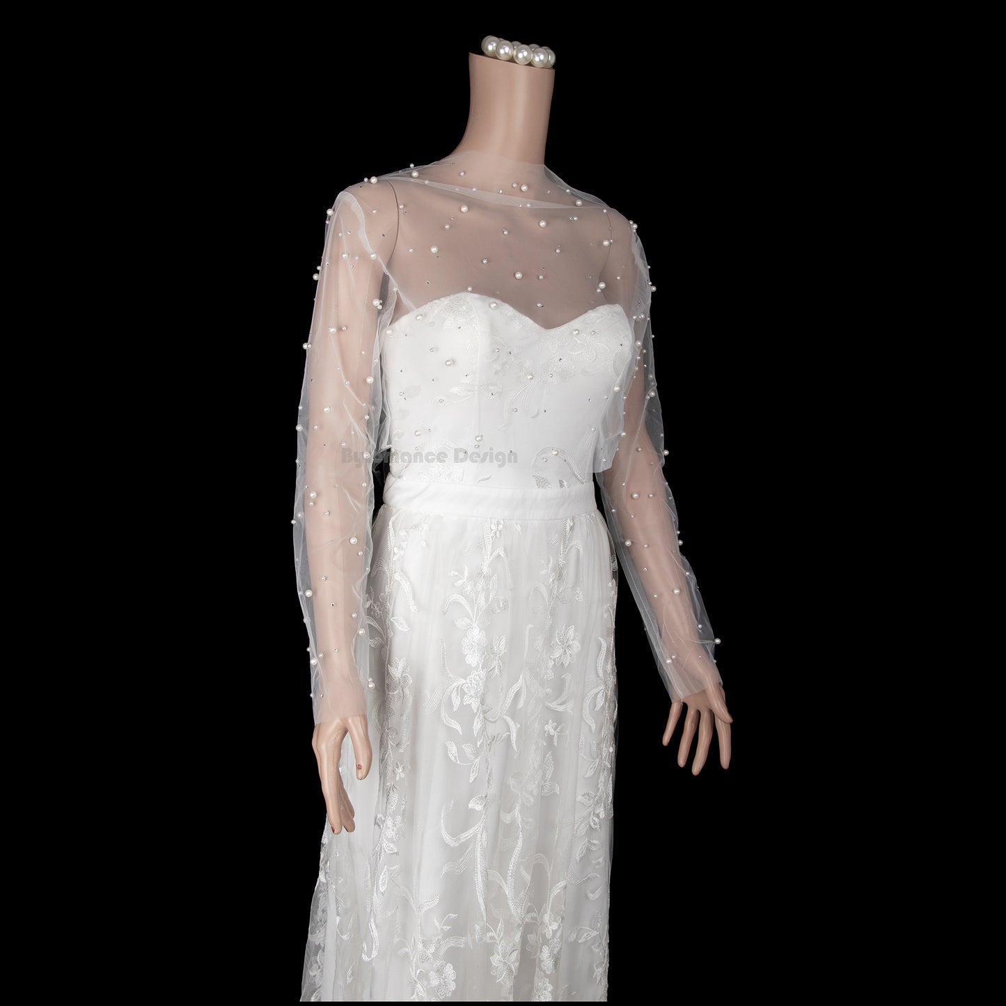Handmade pearl bridal gown bolero