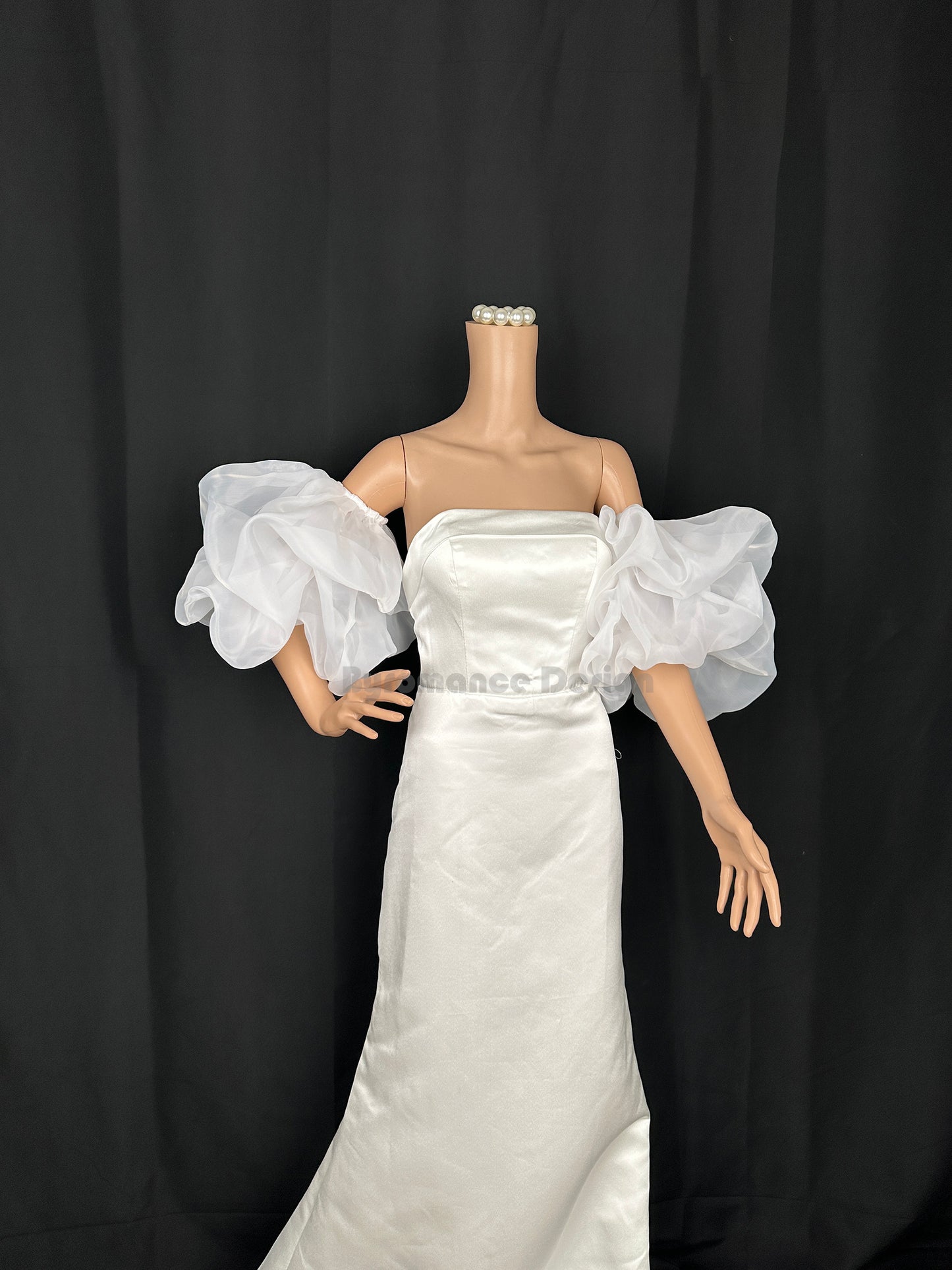 puffy ball organza wedding sleeve, removable bridal sleeve