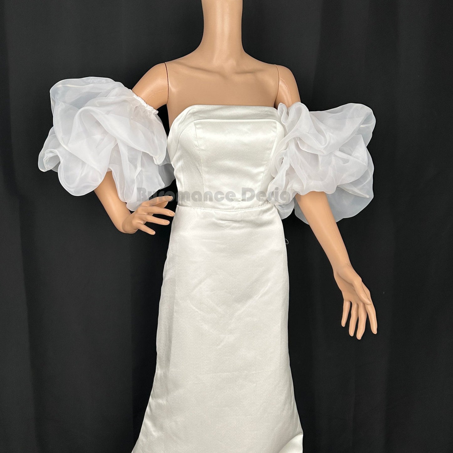 puffy ball organza wedding sleeve, removable bridal sleeve