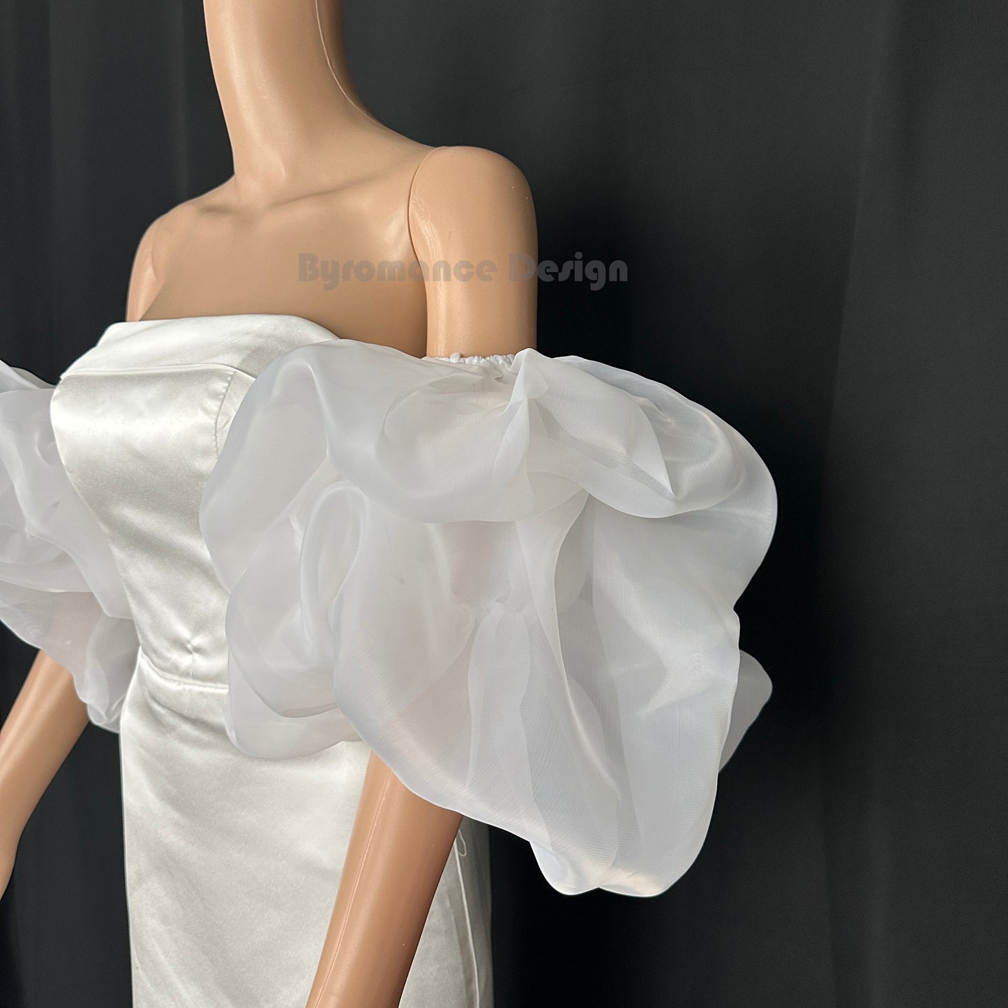 puffy ball organza wedding sleeve, removable bridal sleeve