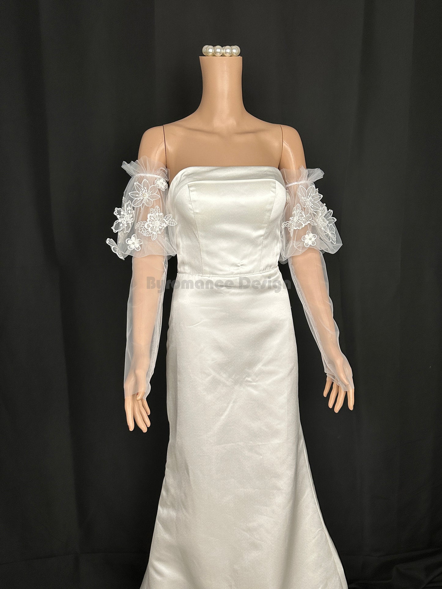 1566 dream girl Sheer tulle dream series flower detach wedding sleeve, bridal sleeve BYRDSL53