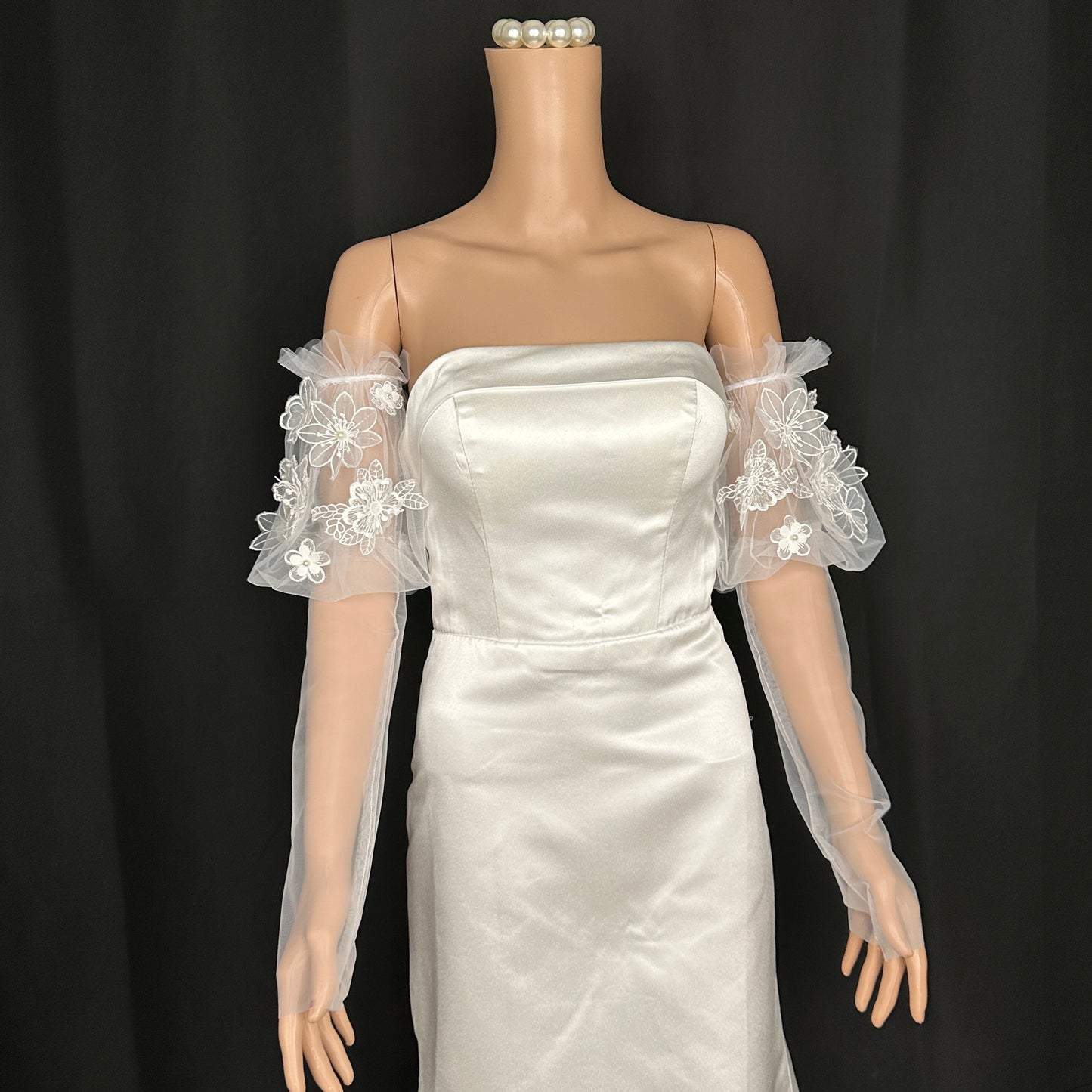 1566 dream girl Sheer tulle dream series flower detach wedding sleeve, bridal sleeve BYRDSL53