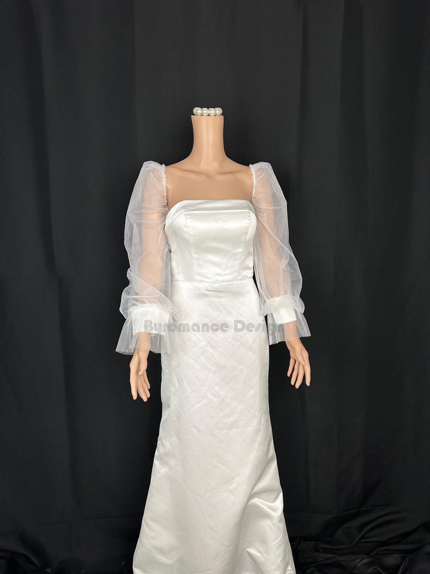 off shoulder tulle detach wedding sleeve, bridal sleeve