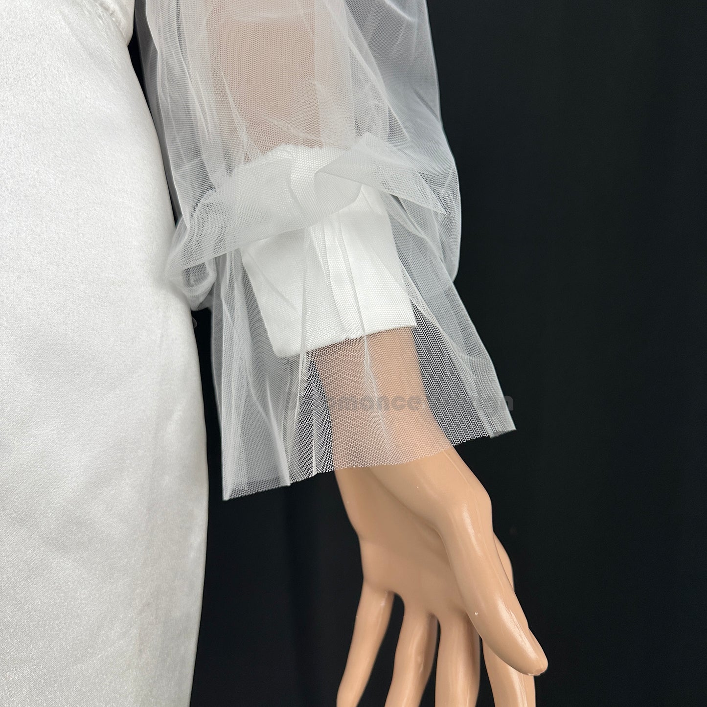 off shoulder tulle detach wedding sleeve, bridal sleeve