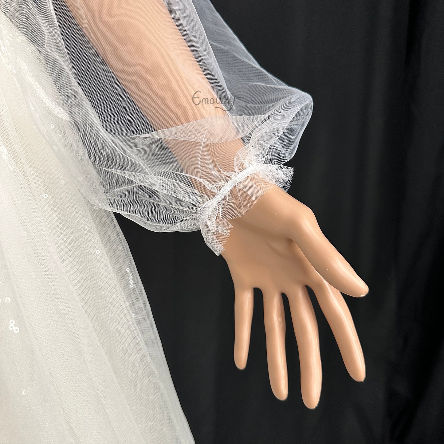 EMALZBY classic perspectiver sheer tulle detach bridal sleeve