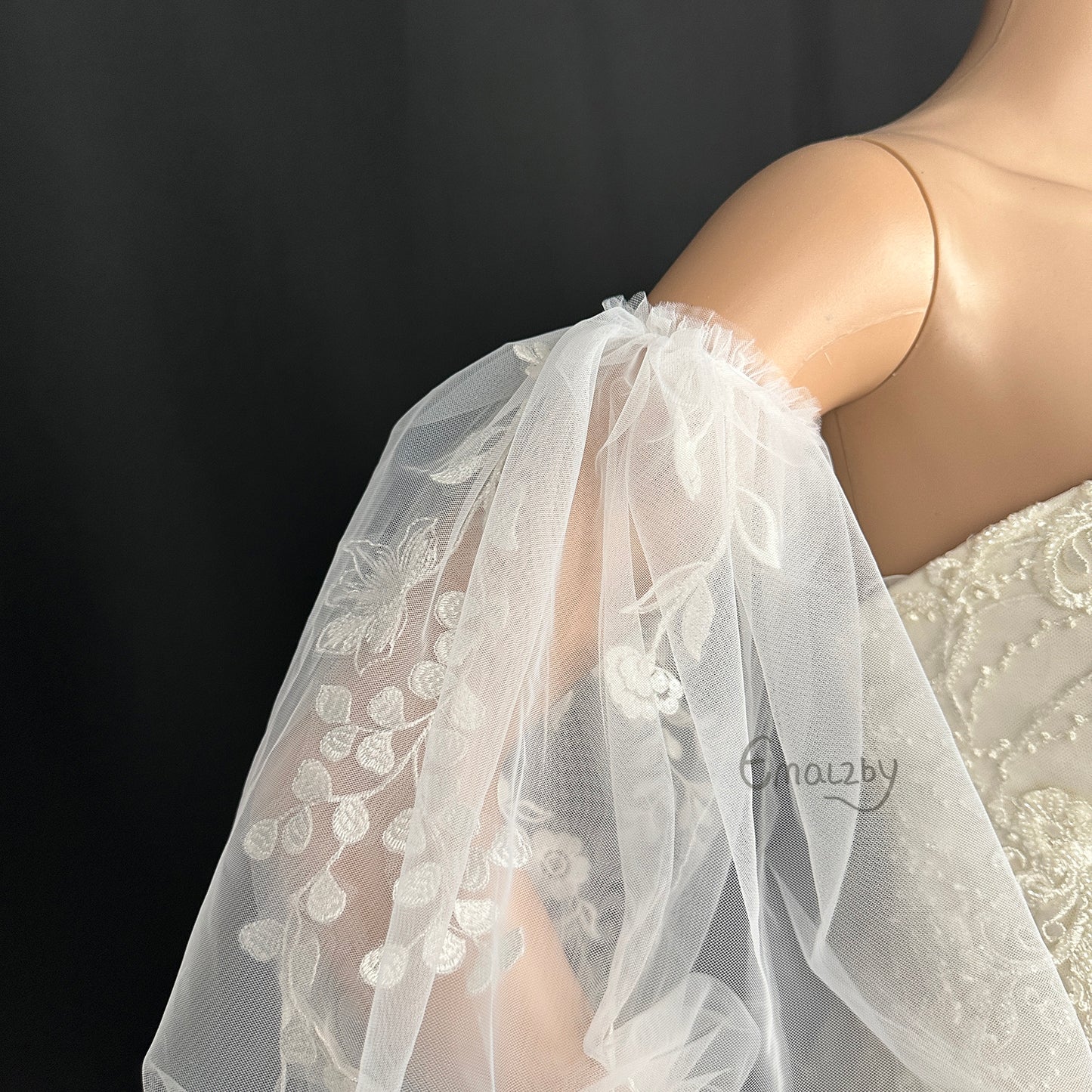 EMALZBY customized dream series sheer tulle detach wedding dress sleeve