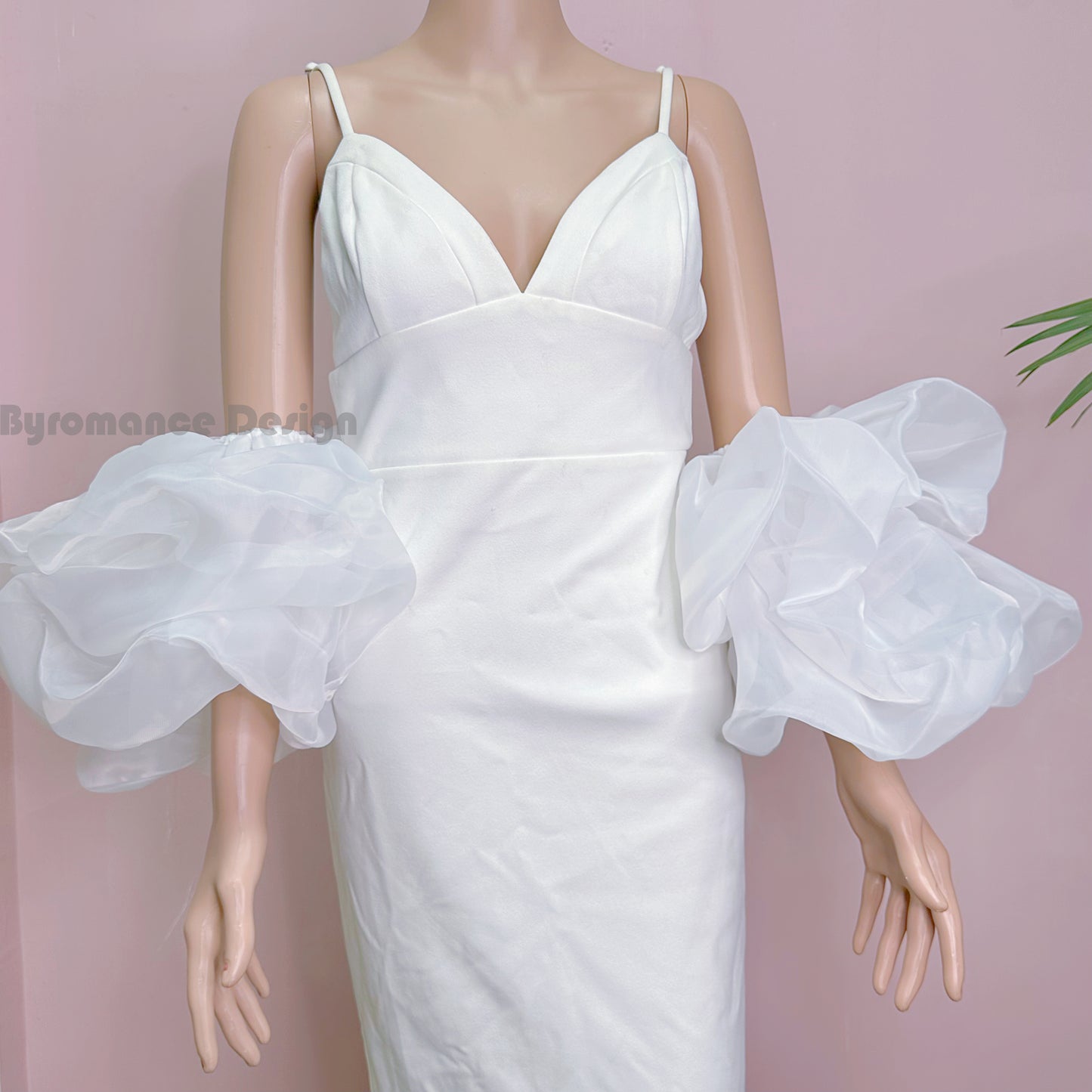 puffy ball organza wedding sleeves, removable bridal sleeve BYRD16