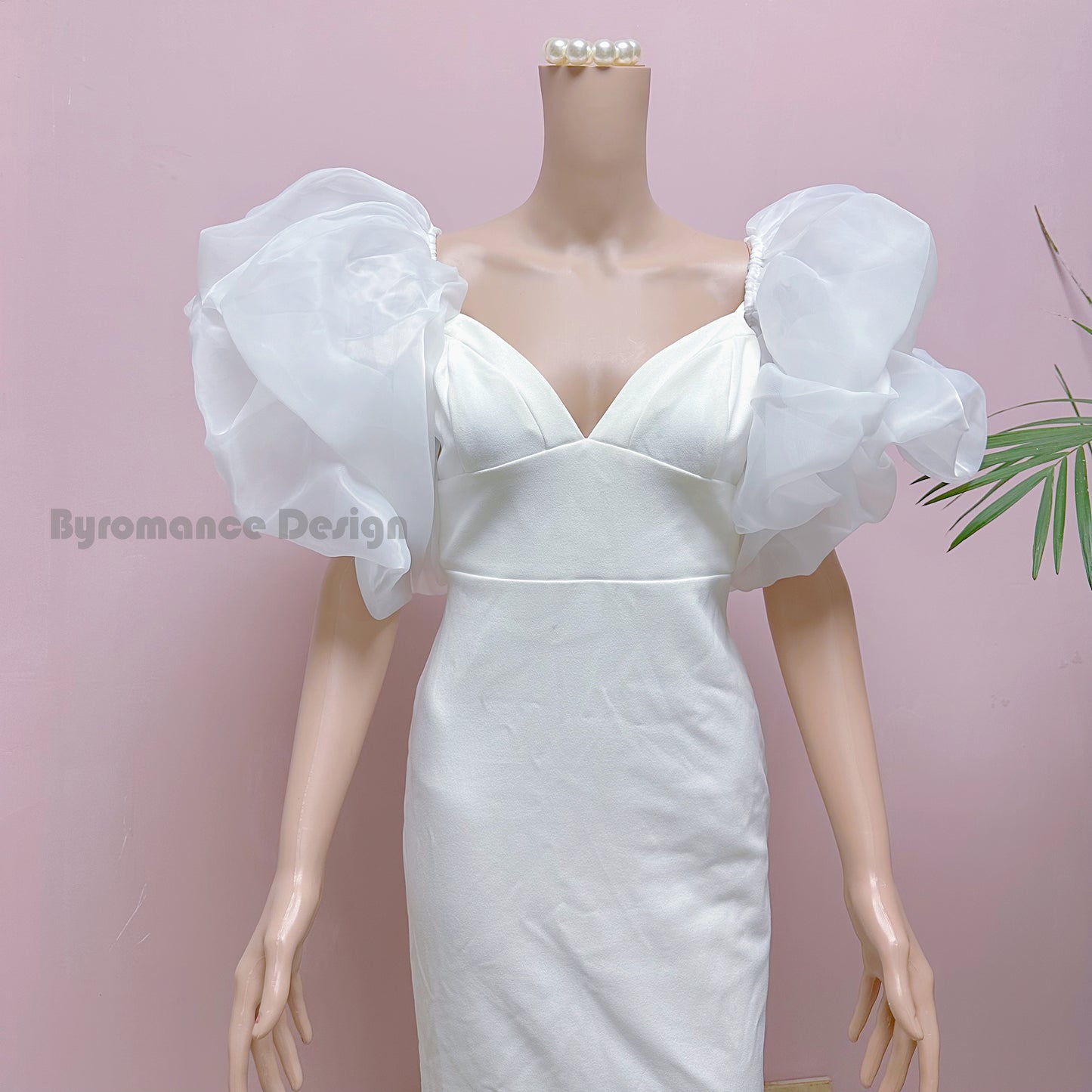puffy ball organza wedding sleeves, removable bridal sleeve BYRD16