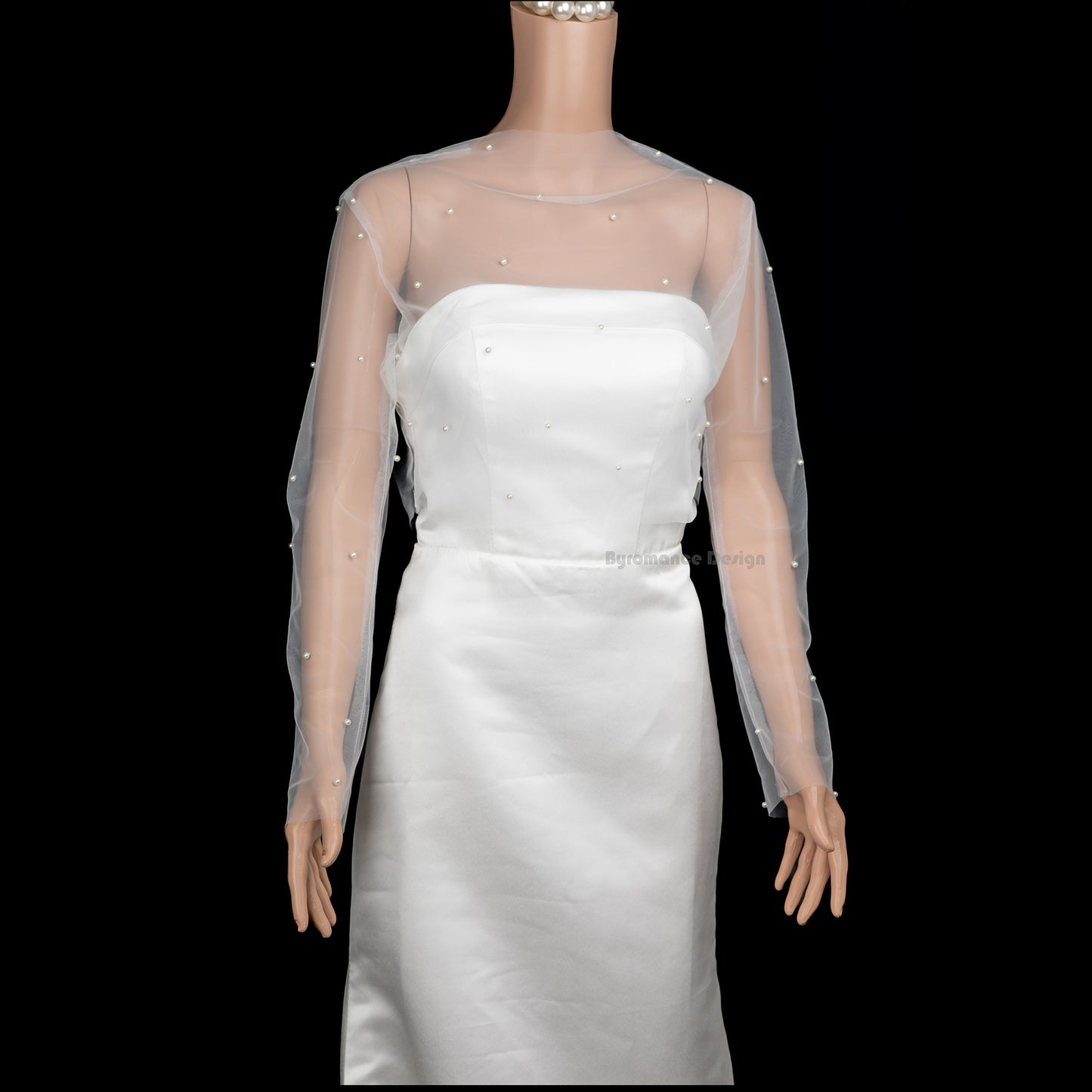 Handmade pearl bridal gown topper