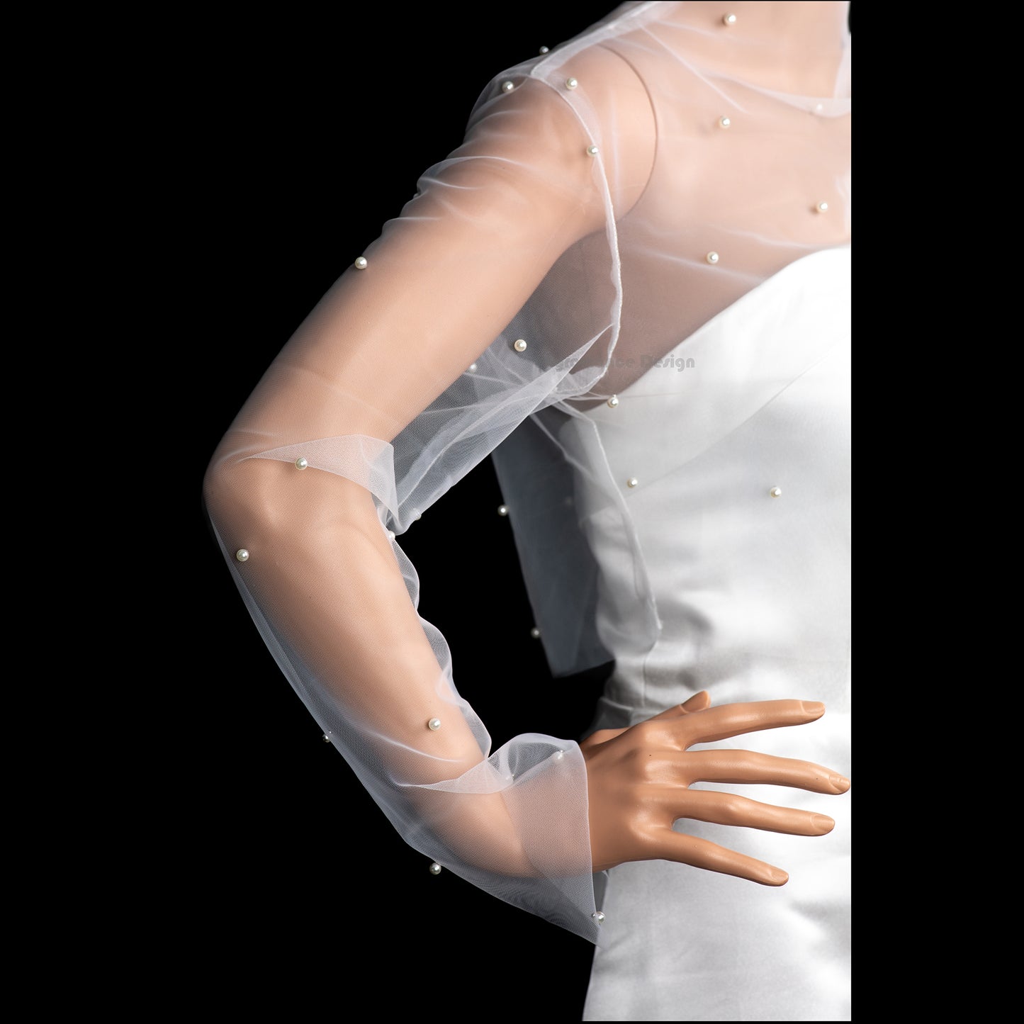 Handmade pearl bridal gown topper