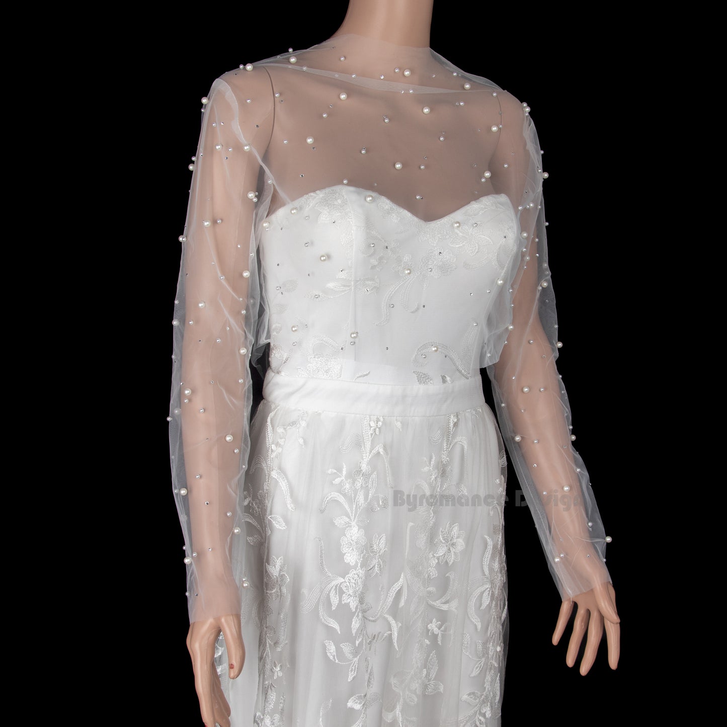 Handmade pearl bridal gown bolero