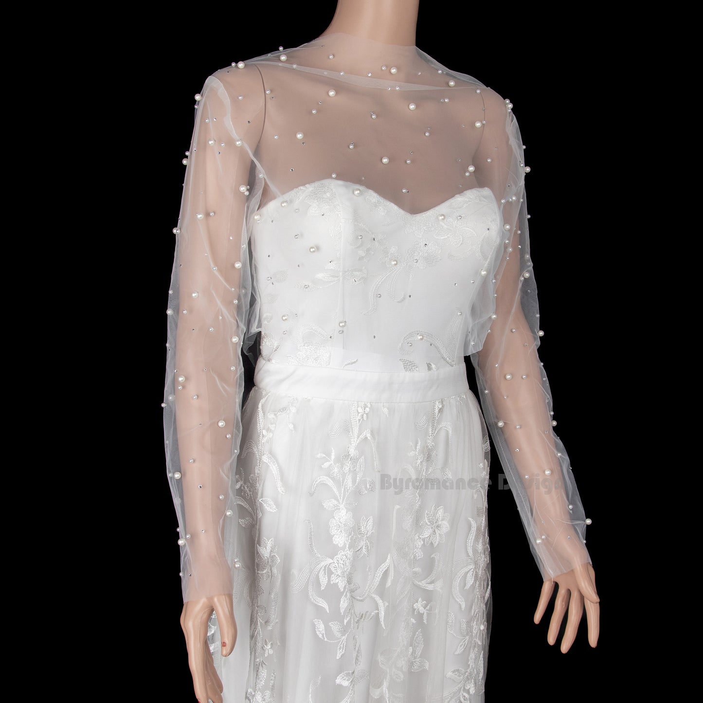 Handmade pearl bridal gown bolero