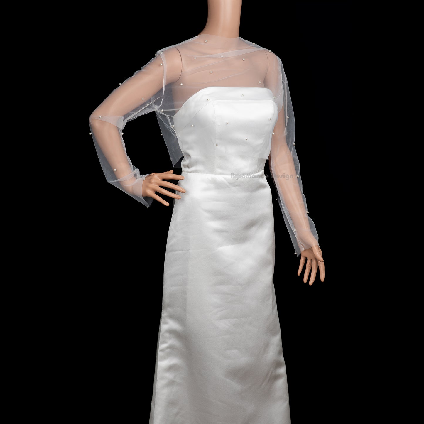 Handmade pearl bridal gown topper