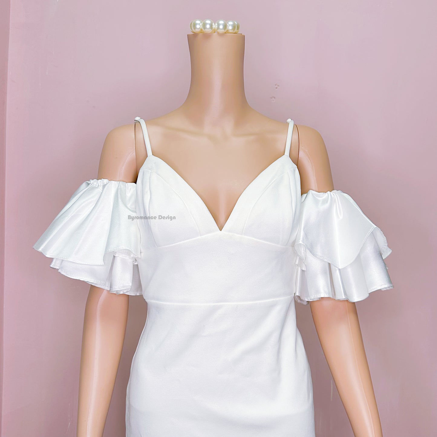 Satin flouncing bouffancy two layer customized bridal wedding sleeves