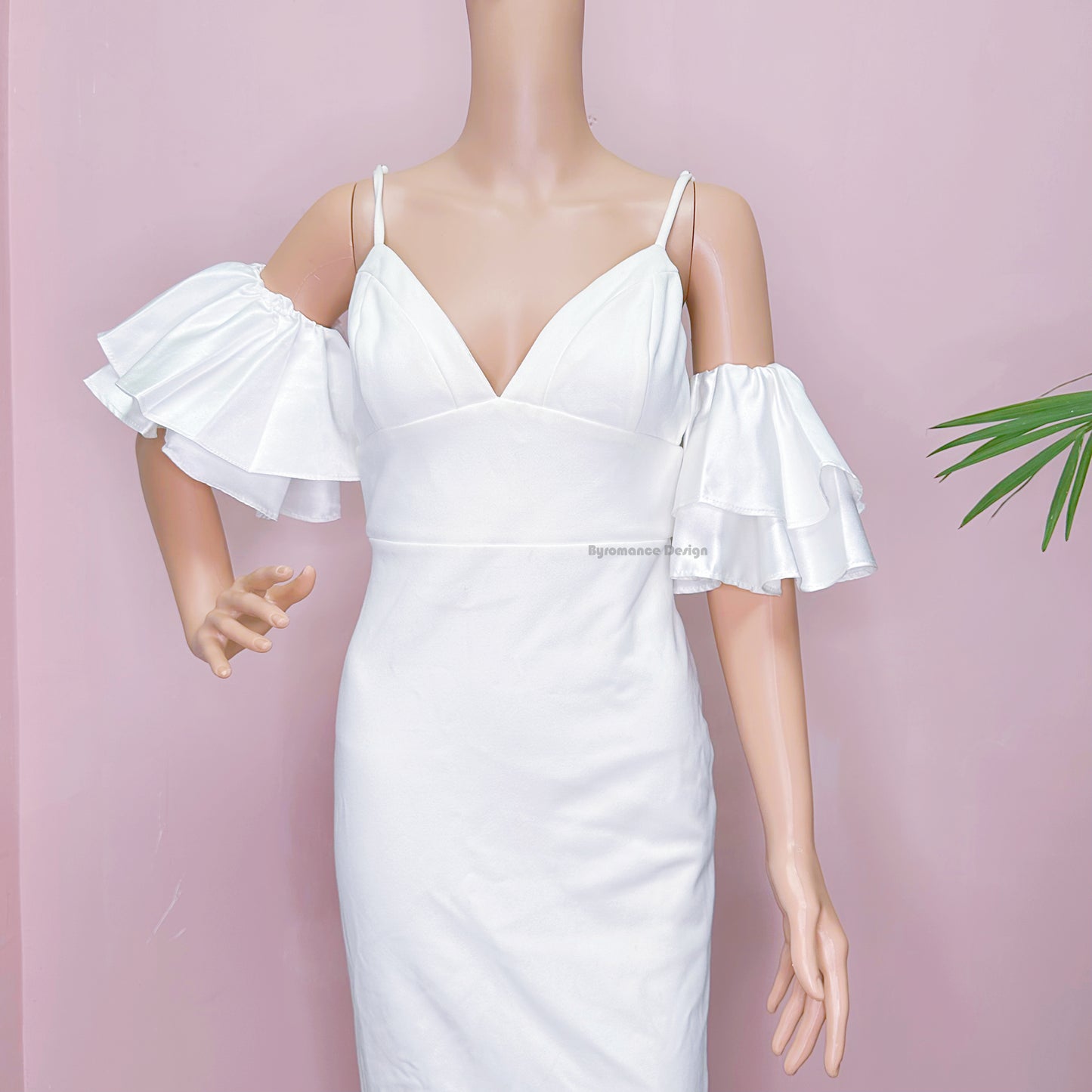 Satin flouncing bouffancy two layer customized bridal wedding sleeves