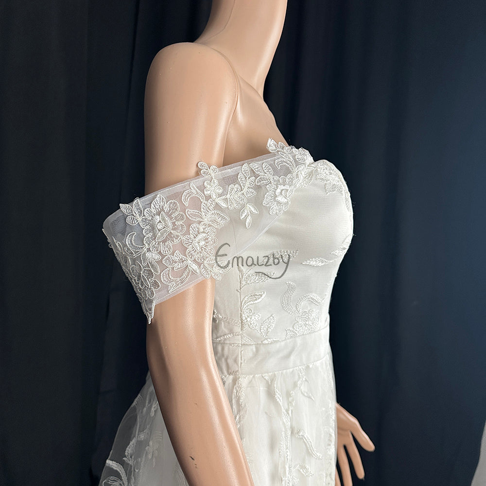 EMALZBY wedding dress straps ,Lace Detachable Wedding Dress Straps,tulle bridal straps BYRDWS1001
