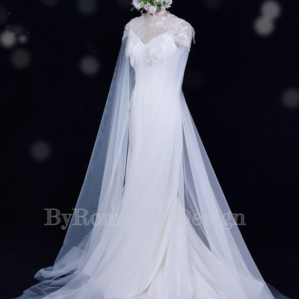 EMALZBY Customized sequins lace tulle Top,wedding dress topper,bridal gown bolero BYRDVG25B12