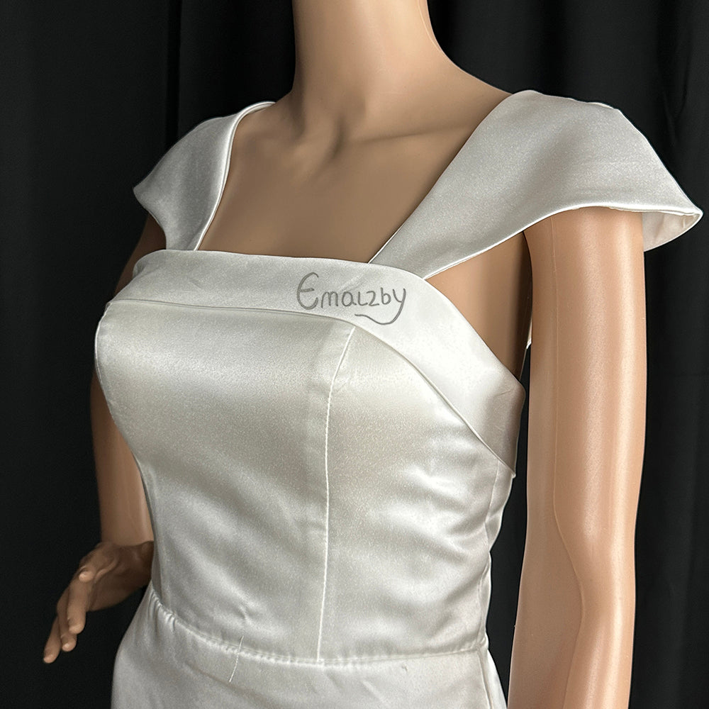 Satin detachable cap sleeves.detachable cap straps,satin wedding dress sleeves BYRDSL115