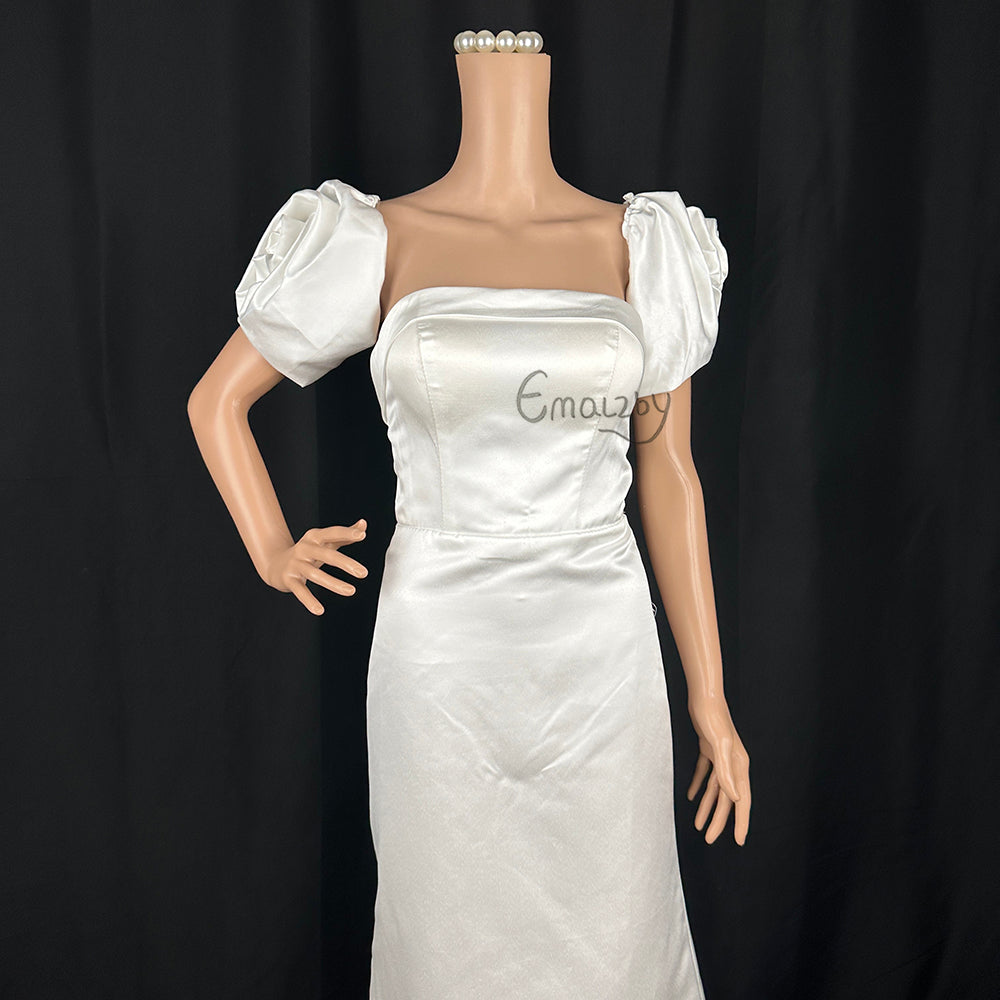 Detachable satin Cap Sleeves, Wedding Dress rose Sleeves, Bridal Straps,Dress Straps ,rose sleeves,satin sleeves BYRDSLS109