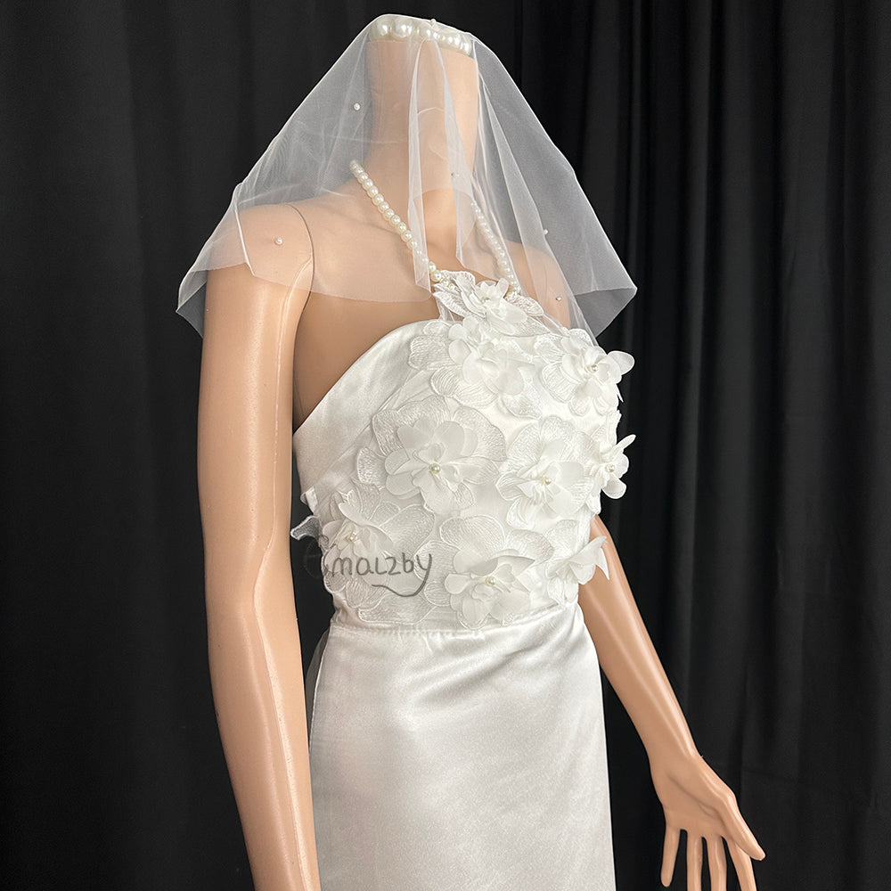 floral pearl tulle bridal wedding dress top,Mordern bridal top BYRDWP54