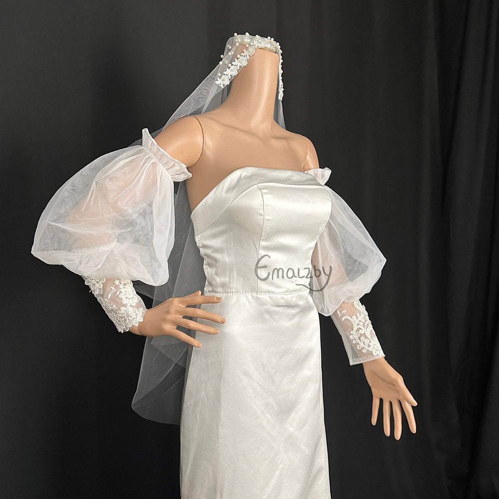 Removable bridal sleeve for wedding dress , wedding day bridal sleeve,detached lace wedding sleeve BYRDSL81