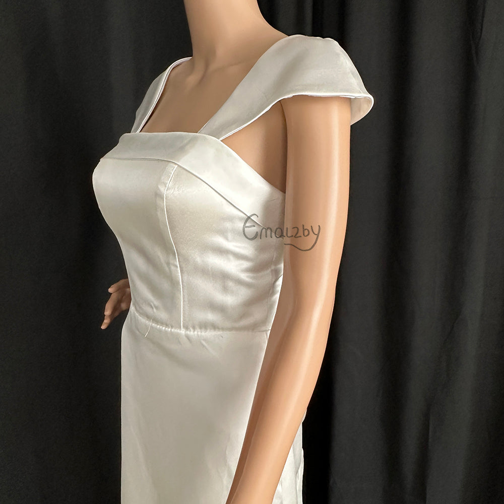 Satin detachable cap sleeves.detachable cap straps,satin wedding dress sleeves BYRDSL115