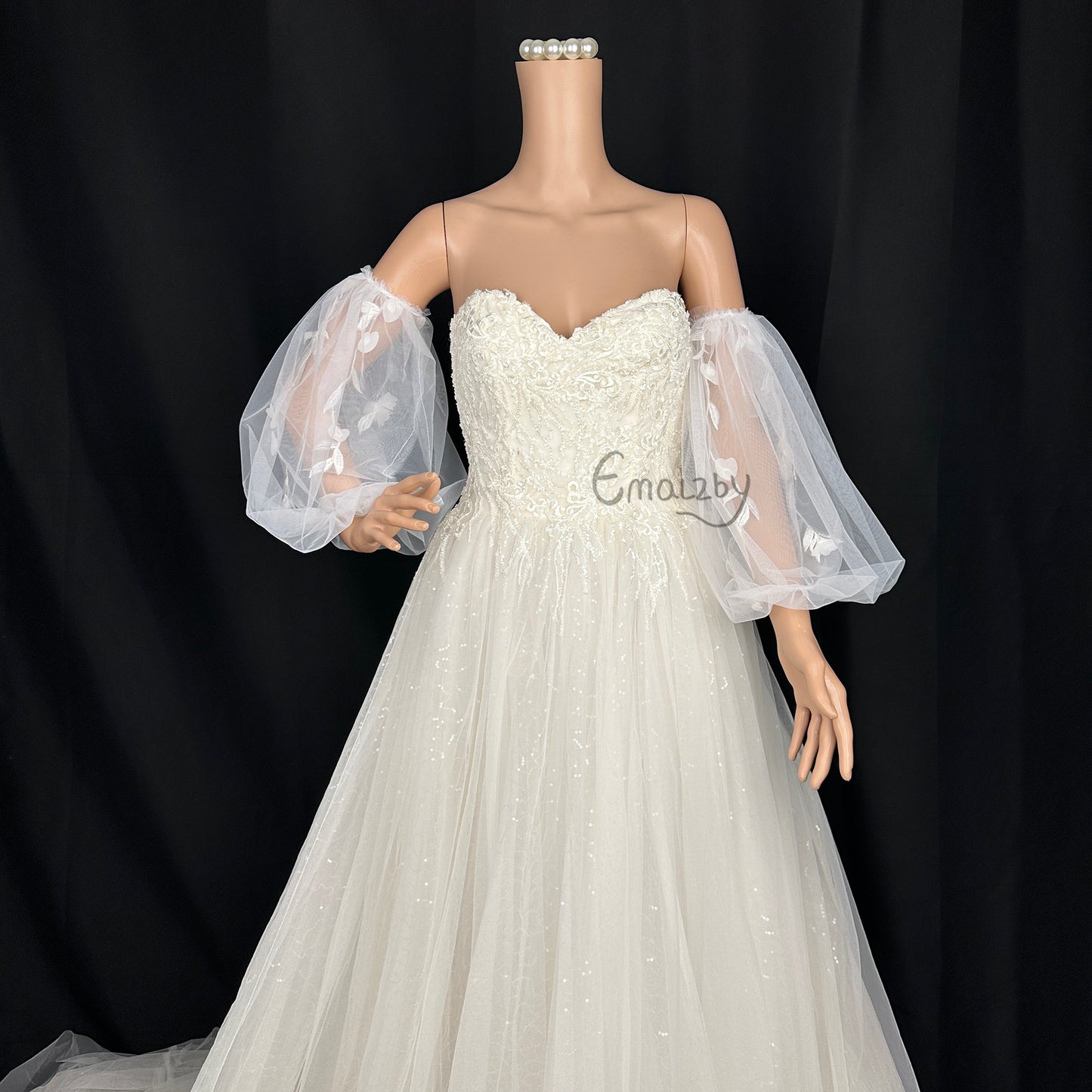 dream boho double ring sleeves for bridal, wedding day sleeves for dress,floral sleeve BYRDSL71