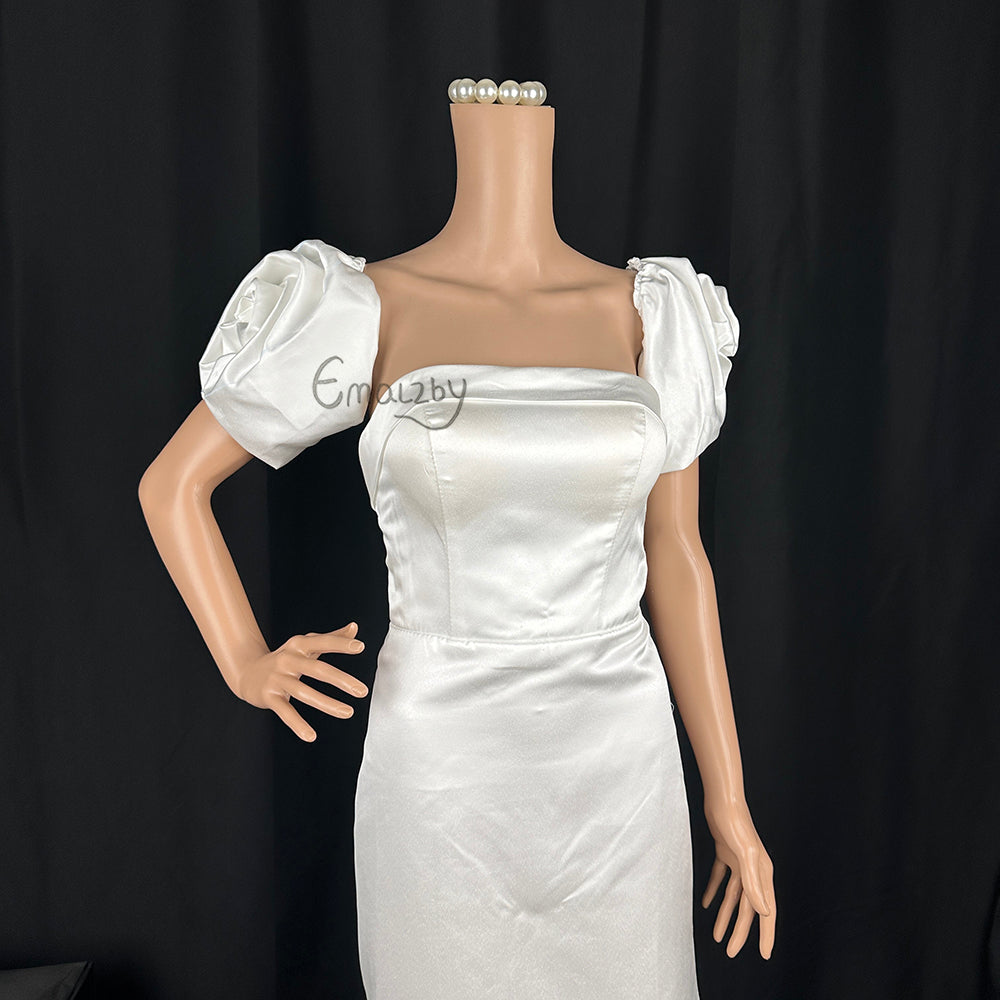 Detachable satin Cap Sleeves, Wedding Dress rose Sleeves, Bridal Straps,Dress Straps ,rose sleeves,satin sleeves BYRDSLS109