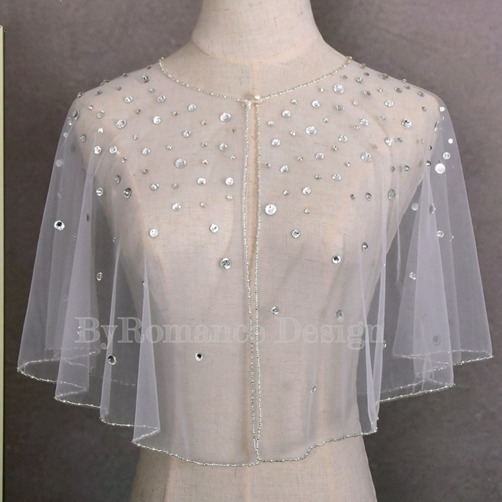 EMZLABY Customized rhinestone wedding dress topper BYRDVG7502