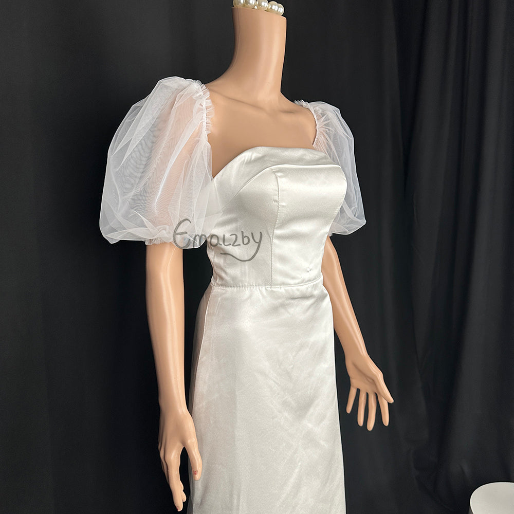 short PUFF tulle off shoulder detachable bridal sleeve , detachable wedding sleeve BYRDSL79