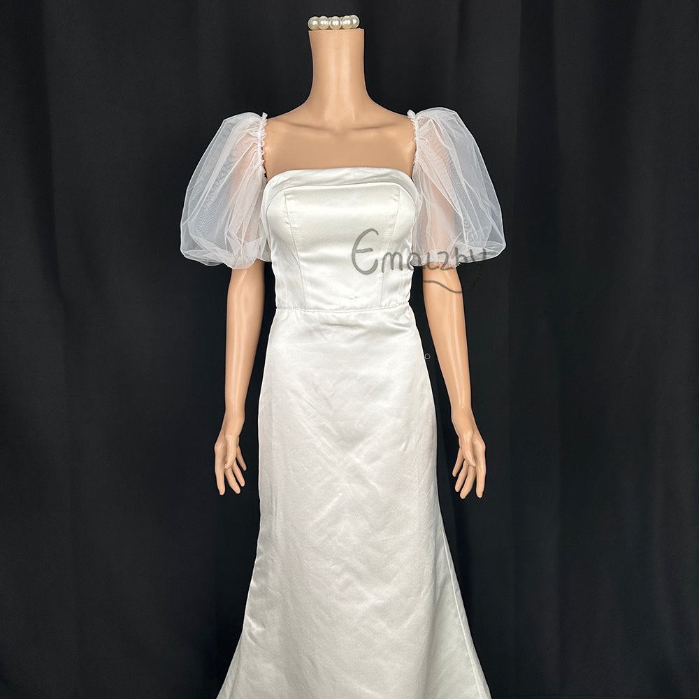 short PUFF tulle off shoulder detachable bridal sleeve , detachable wedding sleeve BYRDSL79