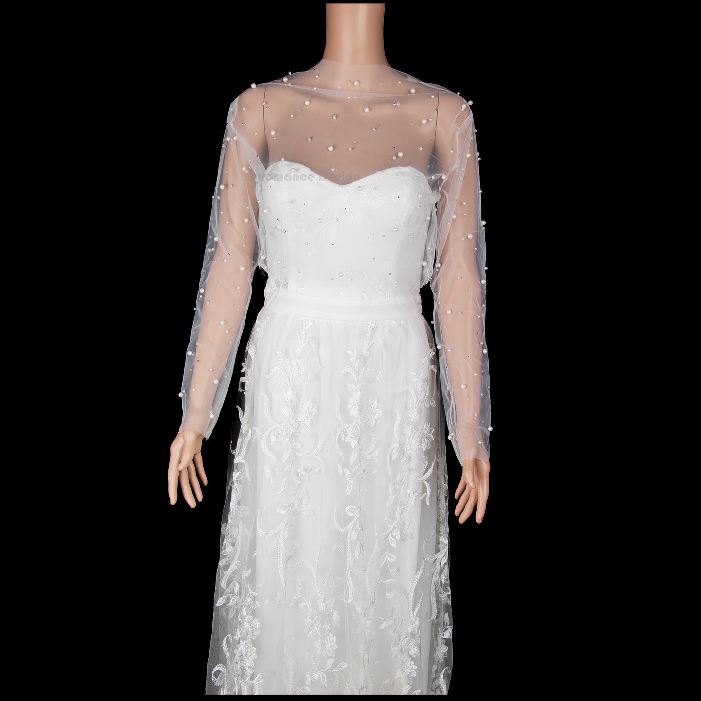 Handmade pearl bridal gown bolero