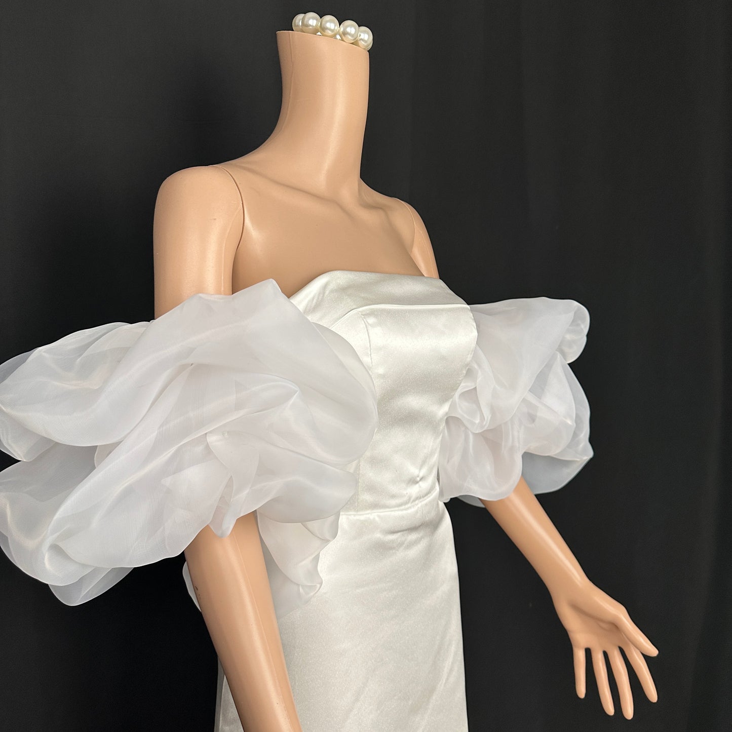 puffy ball organza wedding sleeve, removable bridal  sleeve