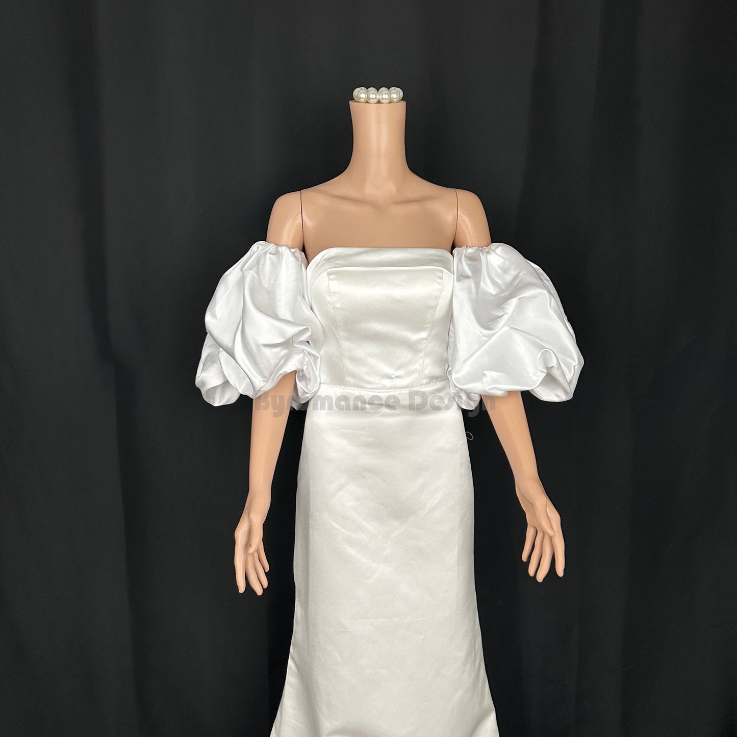 EMZLABY Customized satin big puff detach bridal sleeve BYRD50