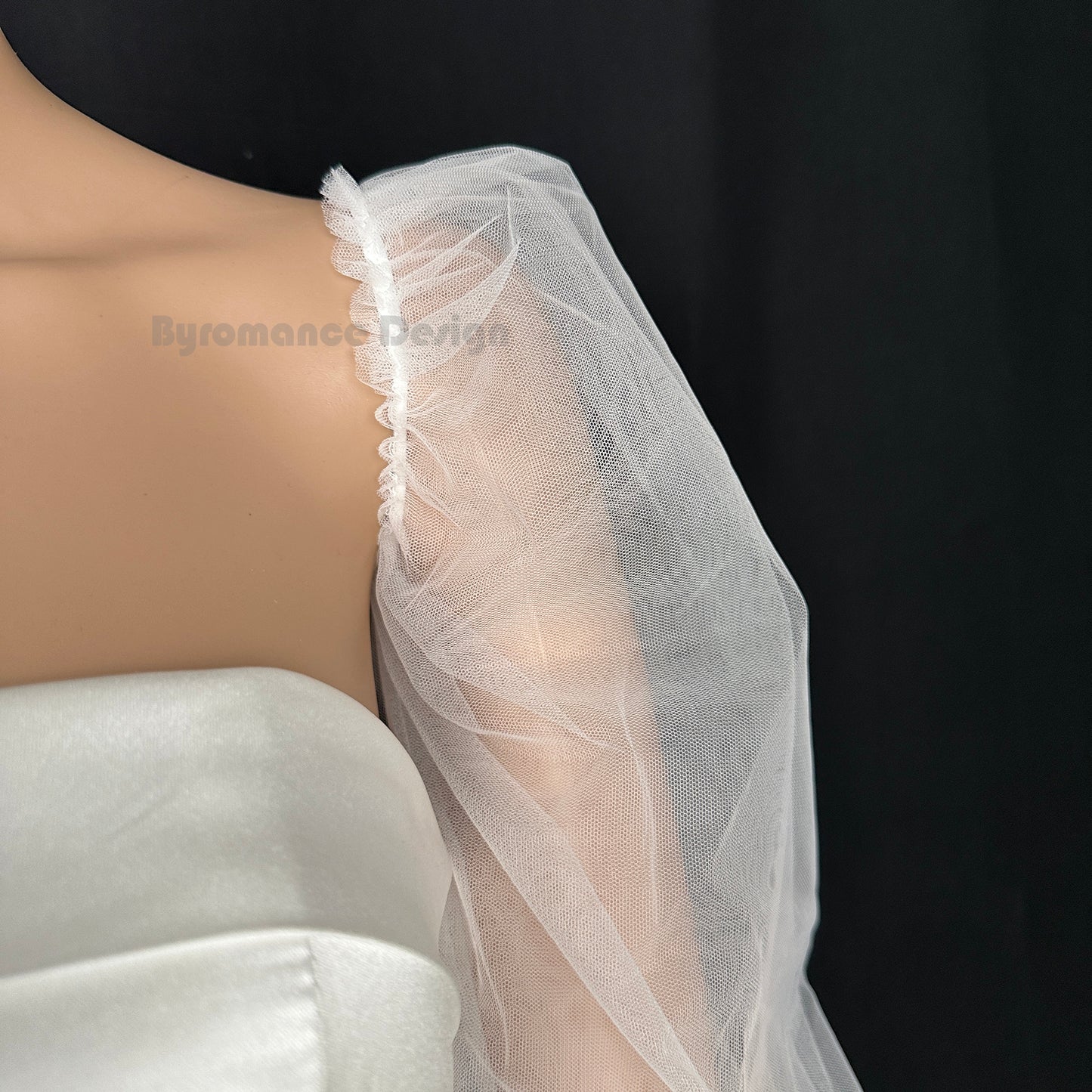 off shoulder  tulle detach wedding sleeve,  bridal sleeve