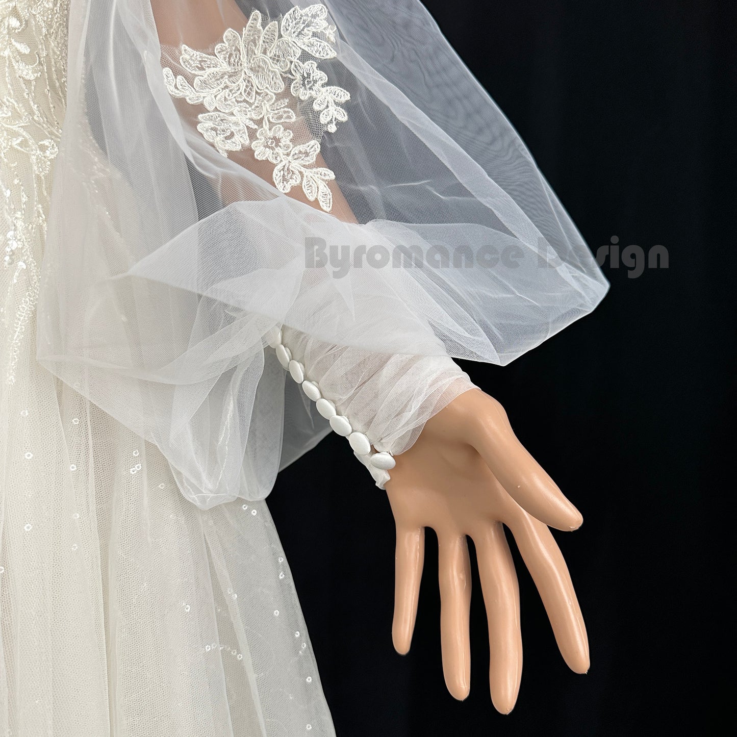 Long puff  bridal removable sleeves for bridal wedding day BYRD06