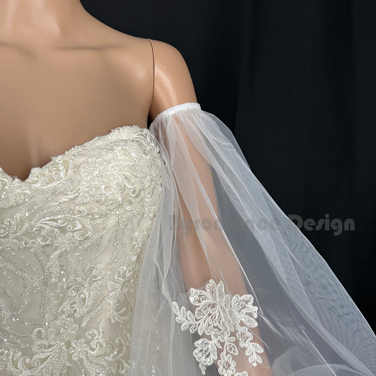 Handmade Customized boho Bridal Sleeves Sewing in with lace Flower Decoration