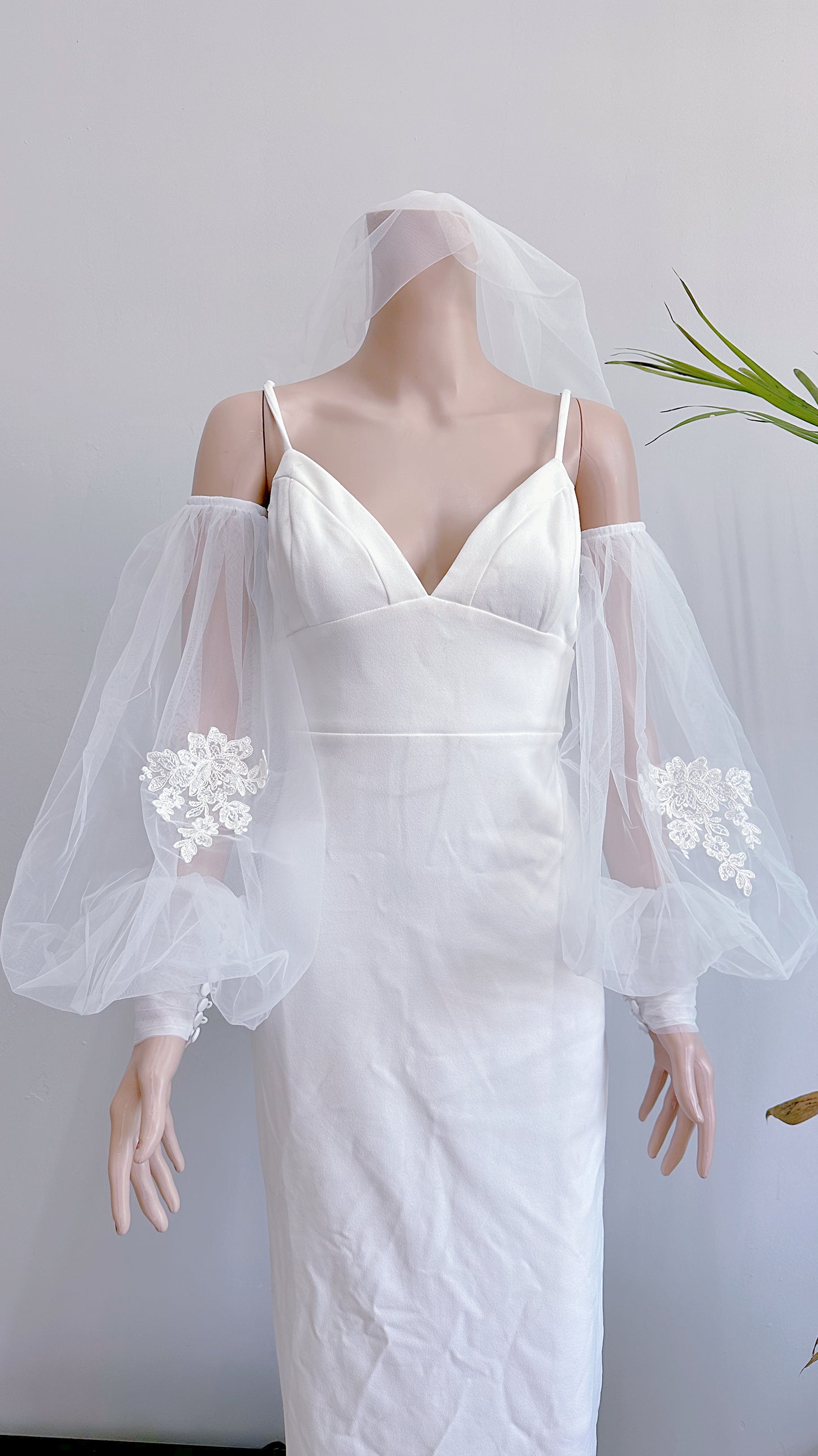 Handmade Customized boho Bridal Sleeves Sewing in with lace Flower Decoration