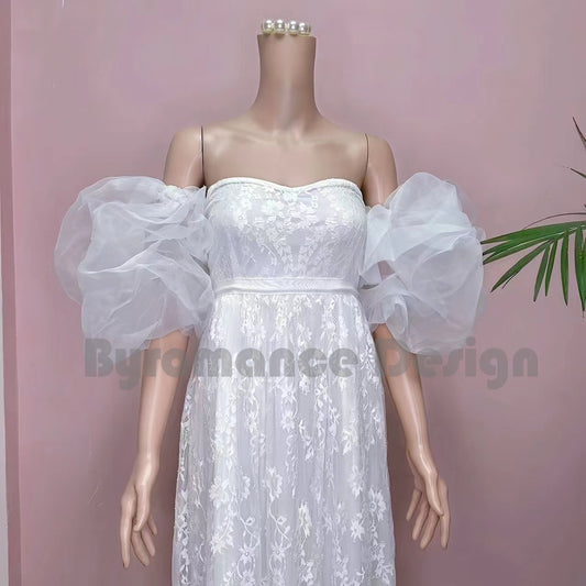 puffy Tulle  ball wedding sleeves, removable sleeve BYRD15