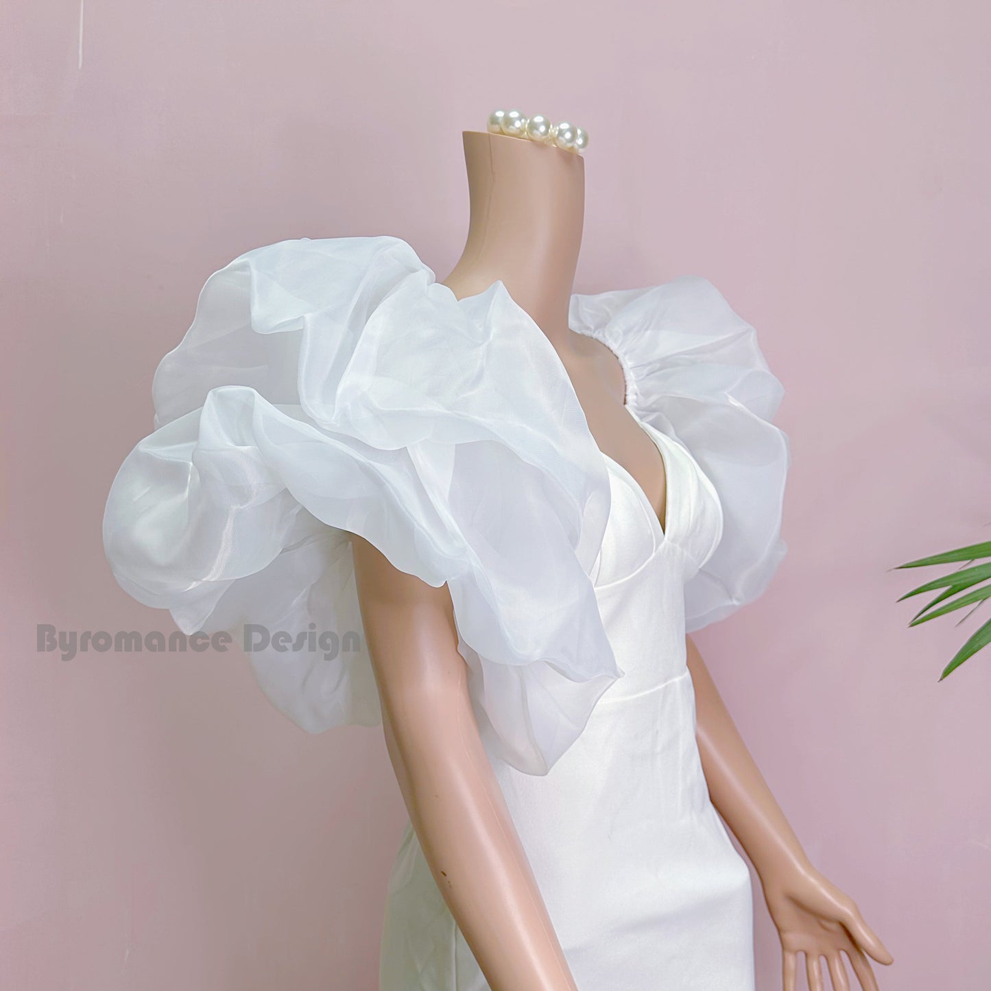 puffy ball organza wedding sleeve, removable bridal  sleeve