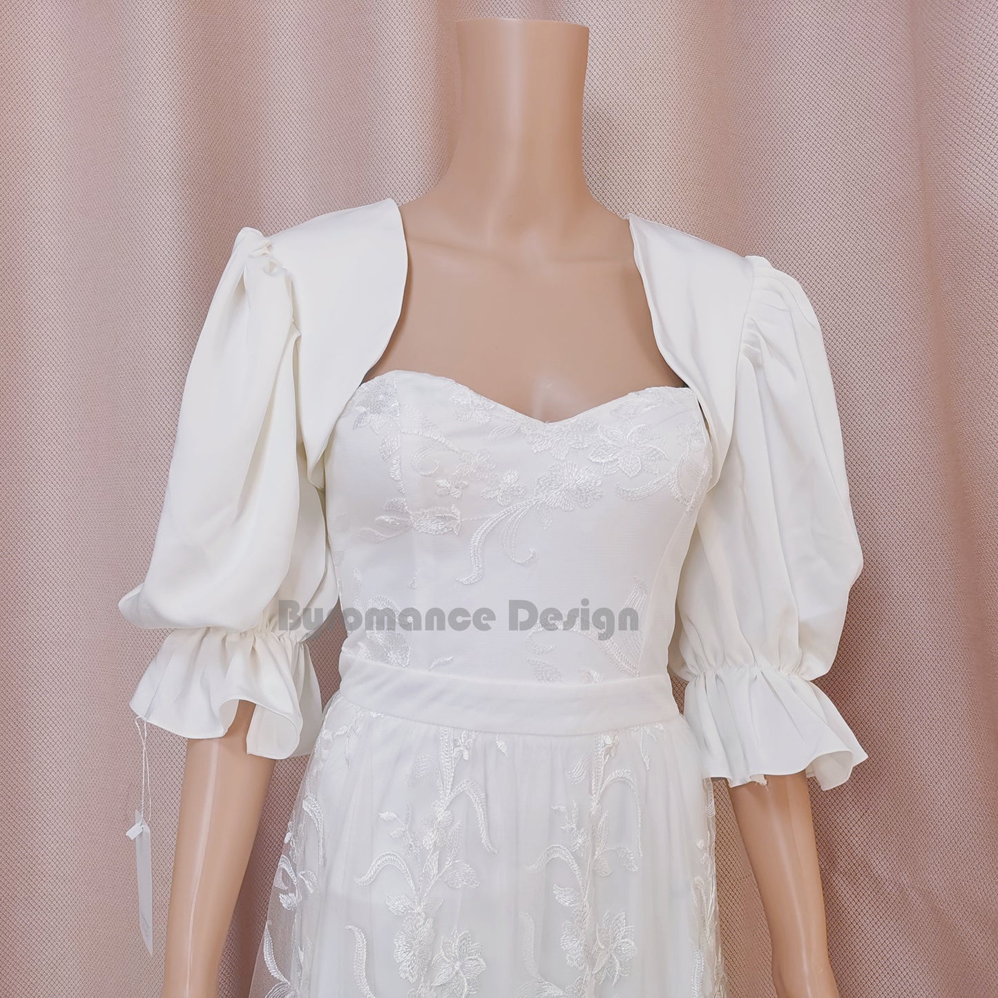 EMALZBY chiffon nacked back wedding cape ,wedding sleeves for bridal