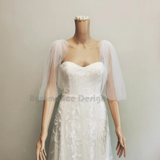 shoulder veil wedding dress