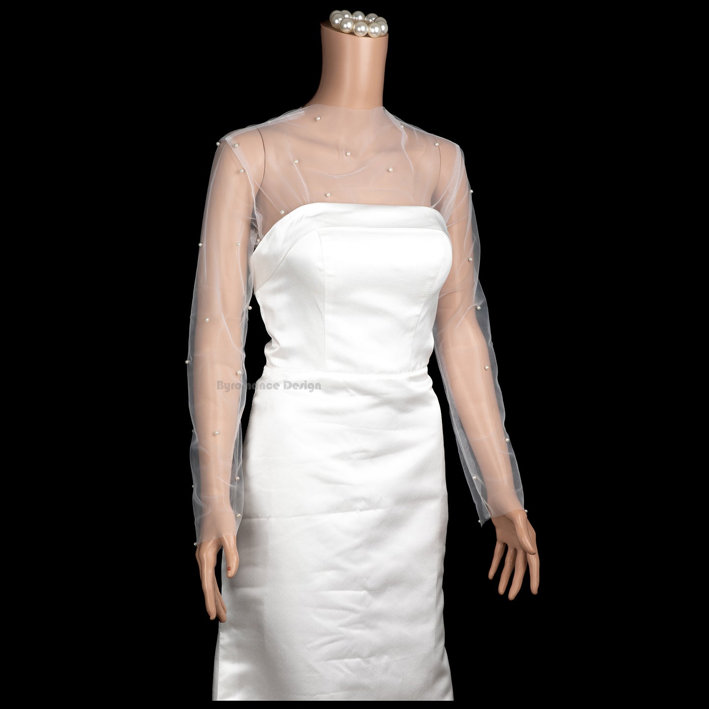 Handmade pearl wedding dress topper