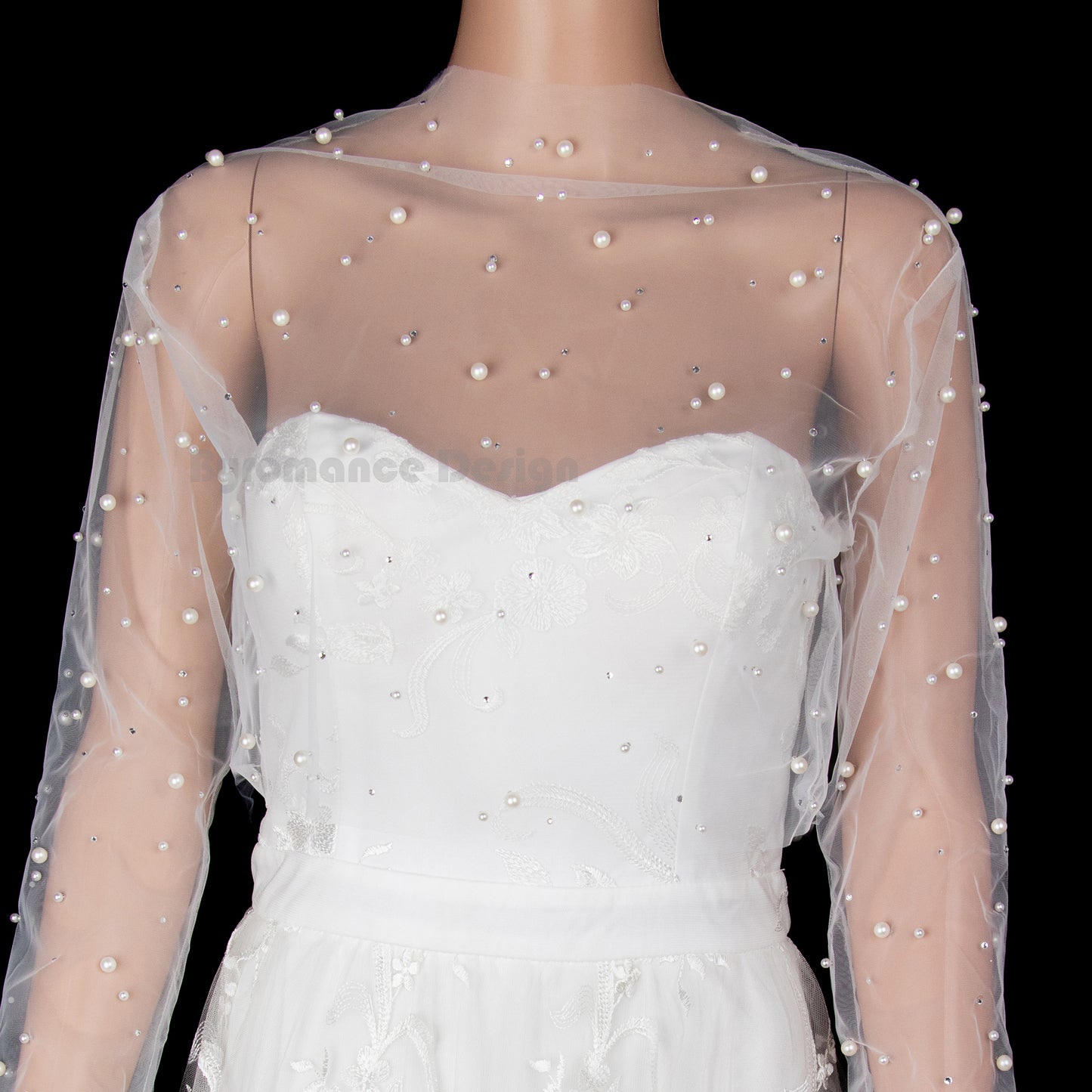Handmade pearl bridal gown bolero