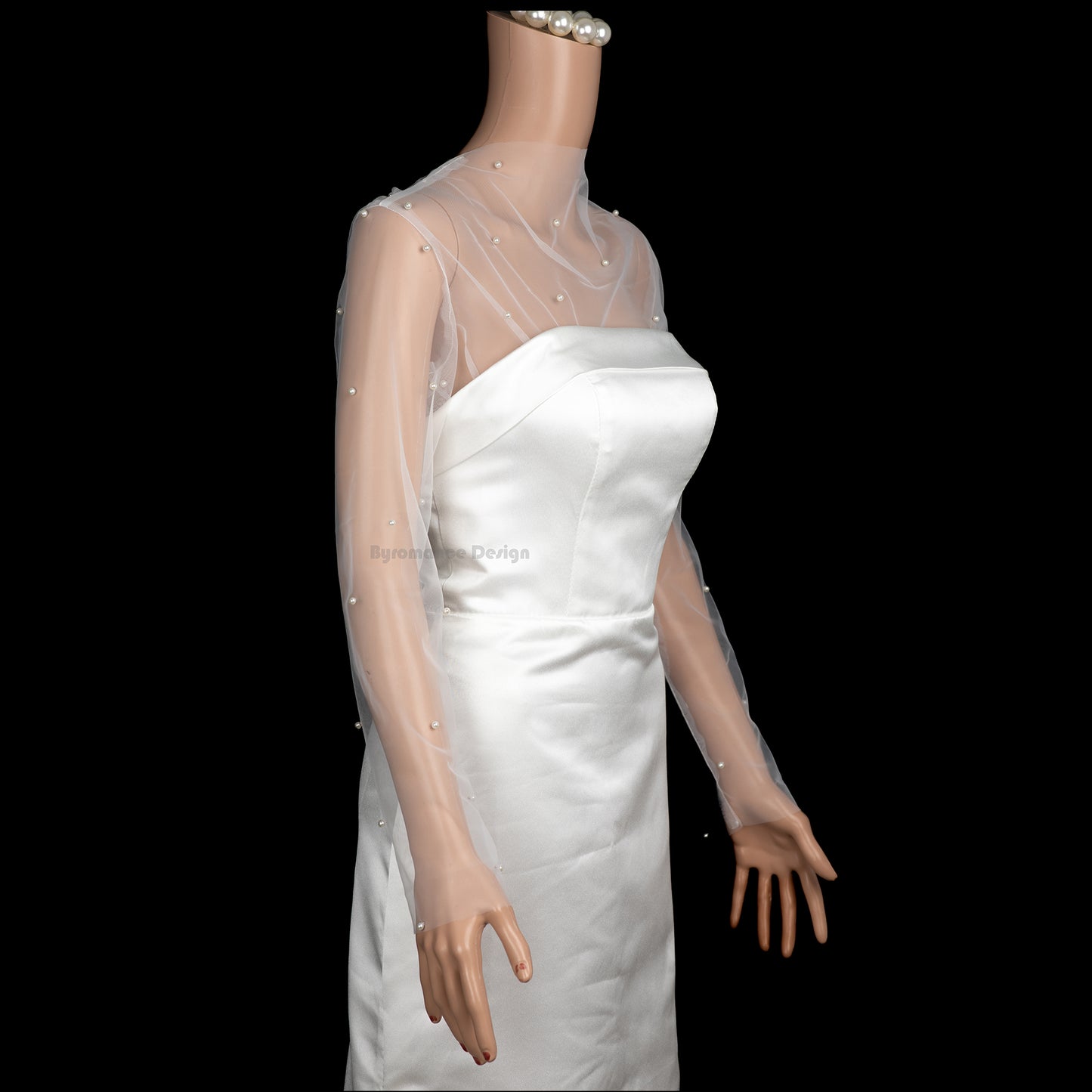 Handmade pearl wedding dress topper