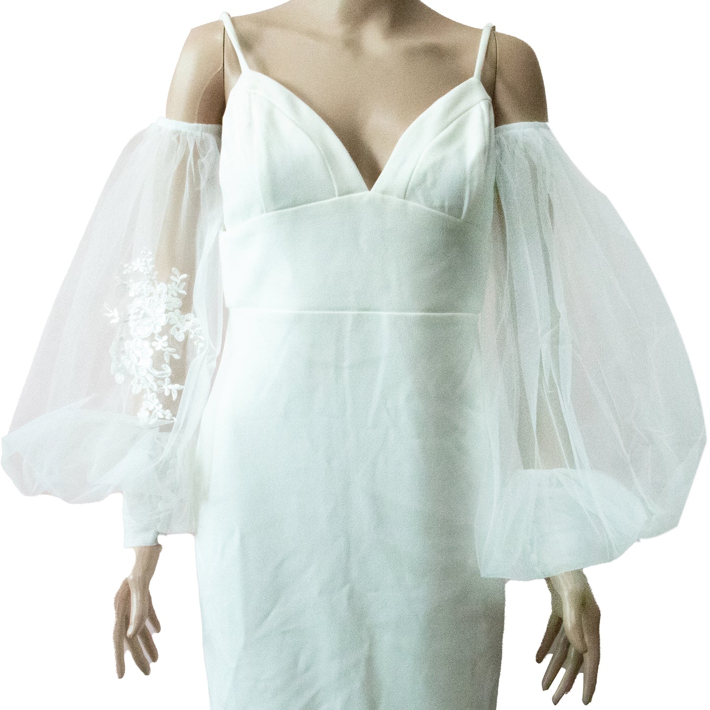 Long puff  bridal removable sleeves for bridal wedding day BYRD06