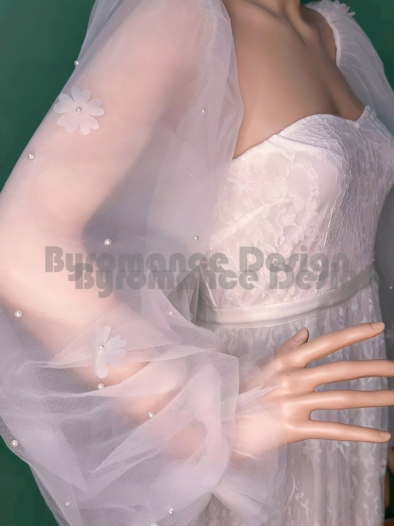 Long puff shoulder houlder detachable  wedding sleevesBYRD09