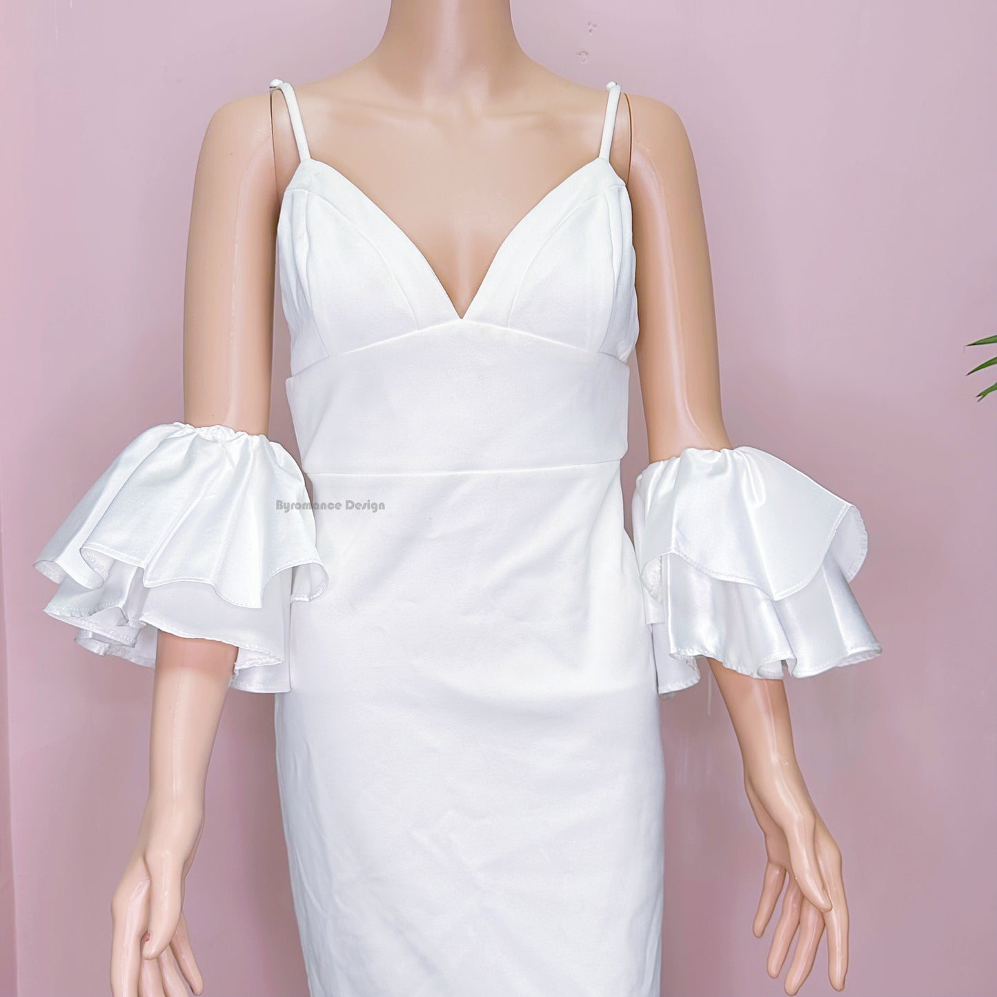 Satin flouncing bouffancy two layer customized bridal wedding sleeves